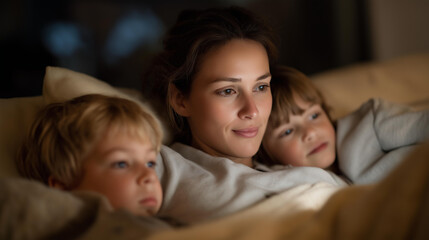 A family following consistent evening routines with dim lights and screen-free time, supporting circadian rhythm stability for children and adults alike. cinematic color correction, natural uneven