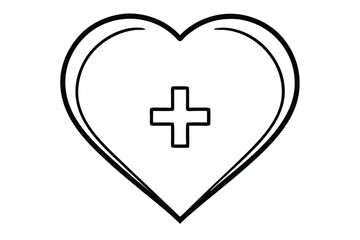 Obraz premium Heart with Medical Cross Symbol Isolated on White Background Design