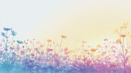 watercolor botanical Daisy flowers texture template background.Elegant wedding invitation card background . Minimal hand painted Design for wedding or Valentine's Day