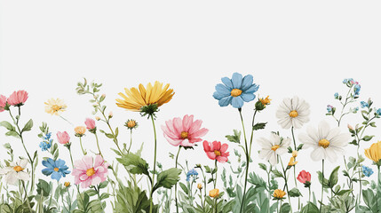 watercolor botanical Daisy flowers texture template background.Elegant wedding invitation card background . Minimal hand painted Design for wedding or Valentine's Day