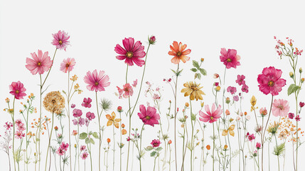 watercolor botanical Daisy flowers texture template background.Elegant wedding invitation card background . Minimal hand painted Design for wedding or Valentine's Day