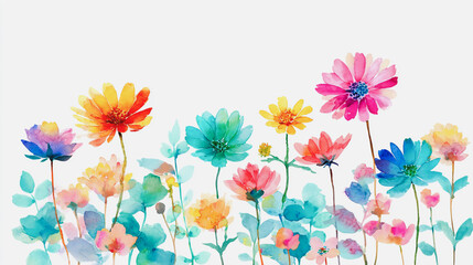 watercolor botanical Daisy flowers texture template background.Elegant wedding invitation card background . Minimal hand painted Design for wedding or Valentine's Day