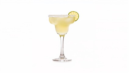 Frozen Margarita Cocktail with Lime Isolated on A White Background
