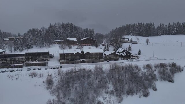 Misty Winter Landscape in the Alps