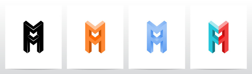 Corner Angle Three-Dimensional Block Letter Initial Logo Design A