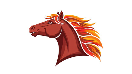 Vibrant Stylized Horse Head Illustration With Fiery Mane