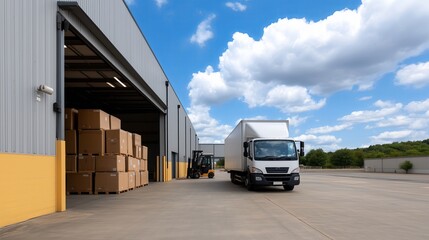 Standard delivery operation showing organized storage and outbound transportation in broad daylight