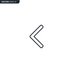 Obraz premium Left arrow, linear style sign for mobile concept and web design