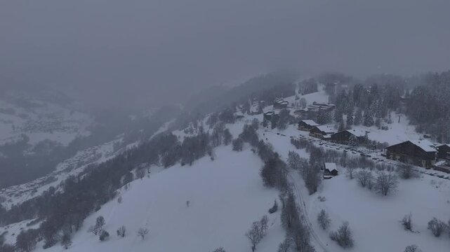 Misty Winter Landscape in the Alps