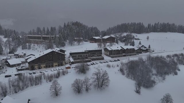 Misty Winter Landscape in the Alps