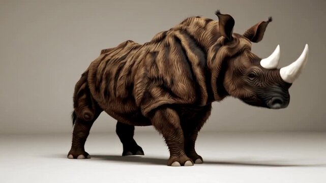 Wooly rhinoceros moving a little