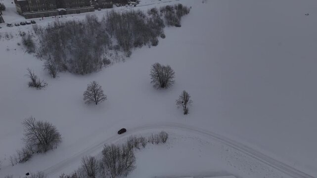 Misty Winter Landscape in the Alps