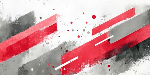 Modern abstract background with red, gray, and black paint splashes, ideal for creative branding, marketing, or editorial design projects