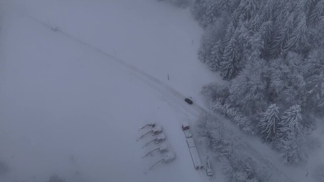 Misty Winter Landscape in the Alps