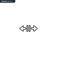 Obraz premium Move left right, linear style sign for mobile concept and web design