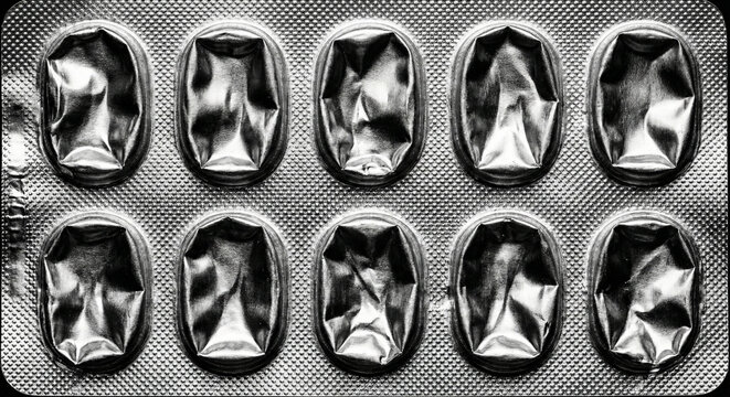 Empty Silver Blister Pack of Medicine Pills