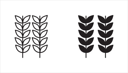 Farm wheat ears icon set, vector template. color editable on white background. eps 10