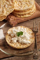 Corn and Fresh Cheese Pancakes Served on a Plate With a Fork