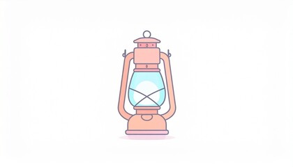 Fototapeta premium Broken Red Oil Lantern Icon Isolated on White Background Vector Illustration