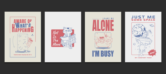 vintage style illustration poster with simple character design, suitable for wall art, decor, print, and t-shirt design, vector illustration