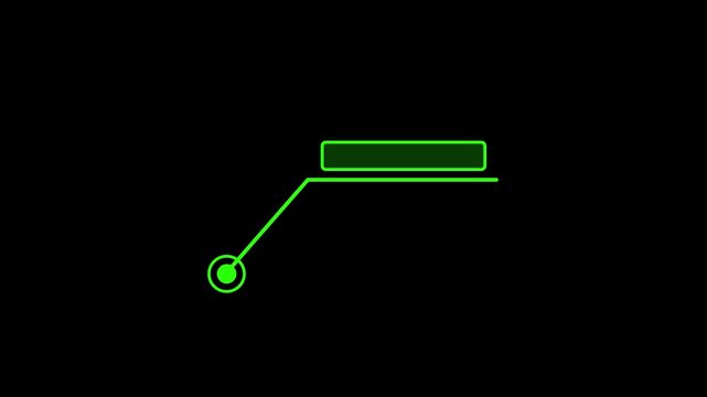 Line HUD icon elements with text networks. Hud callout rectangle text box animation.