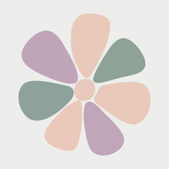 Abstract Pastel Petal Wheel Floral Vector Design