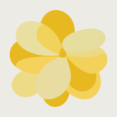 Abstract yellow flower, bold petal shapes