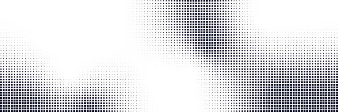 Bitmap gradation background with a pixel pattern gradient. 8-bit retro style glitch effect. Texture with halftone grain.