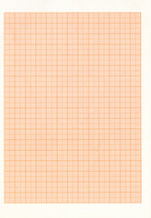 A5 Seite blanko Template als Millimeterpapier analog in orange gedruckt - Leerseite