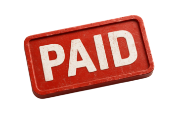 Simple Red PAID Text Stamp Graphic for Financial Documents