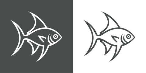 Dibujo sencillo con l&iacute;neas de pez tropical 