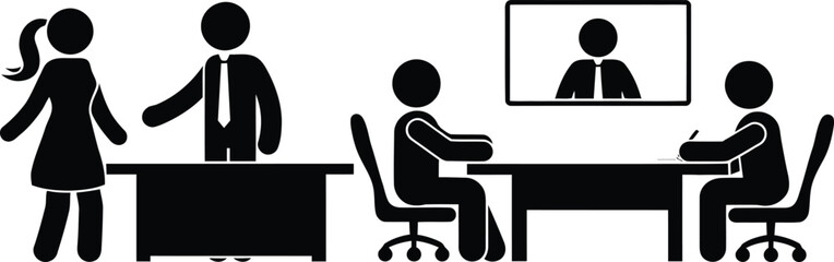 Business meeting with remote participant © candysartistry