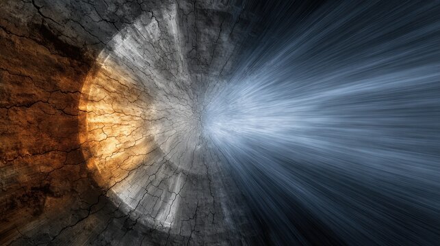 Cracked stone background changes to a smooth light gradient showing a shift in colors and textures. This creates an engaging visual effect.