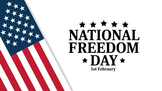 National Freedom Day Celebration with American Flag Graphic