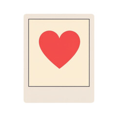 Vibrant red heart on cream background