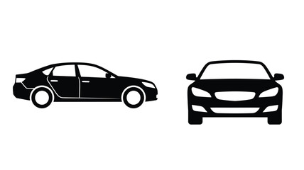 Fototapeta premium Two modern car designs presented in a striking black silhouette