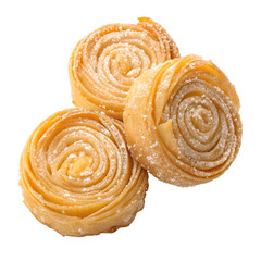 Fototapeta premium Top View of Indian Sweet Chiroti Isolated on Transparent Background
