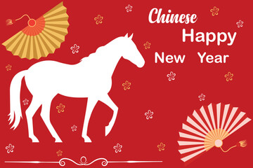 Chainese new year template, realistic background, poster, banner design. Poster, Banners and social media templates design for Chinese New Year.  Abstract background with horse.