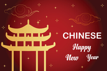 Chainese new year realistic background, poster, banner, template design. Banners and social media templates for Chinese New Year.