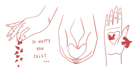 Love concept illustration with human hands