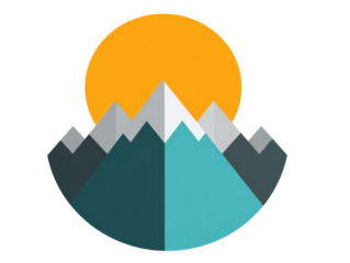 Modern Minimalist Mountain Landscape Illustration 