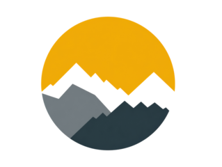 Minimalist Mountain Sunset Vector 