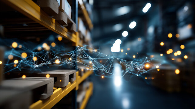 AI driven inventory management industrial revolution automation technology stock photo supply chain optimization logistics efficiency warehouse operations data analytics - Powered by Adobe