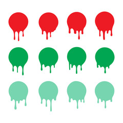 Dripping Gradient Circles Art in Red to Mint Palette