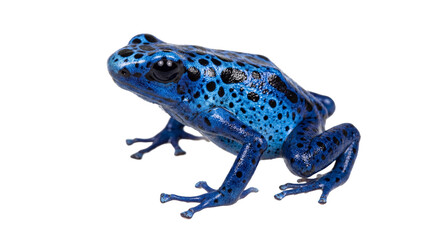 Obraz premium A vibrant blue frog with black spots on transparent background