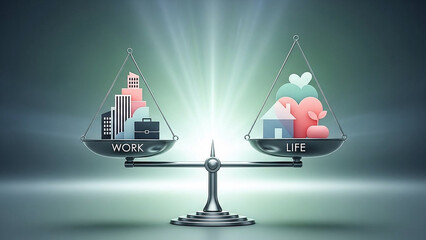 Abstract balance scale symbolizing work-life balance