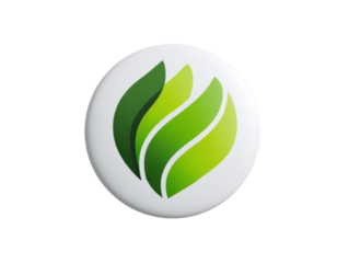 Green Eco Leaf Button 