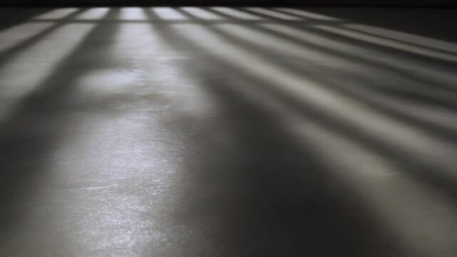 Dramatic Shadows on Floor Abstract with Lines and Light Strips