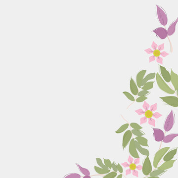 Elegant floral side border with pastel pink flowers and green leaves on a clean white background. Perfect for invitations, greeting cards, wedding stationery, flyers, and vertical social media designs