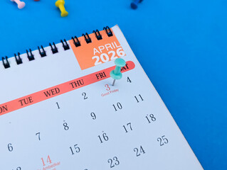 good friday marked on calendar 2026